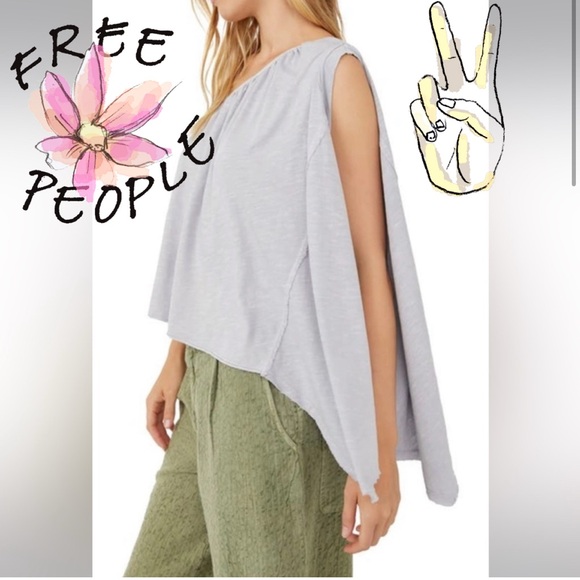 Spring Break One Shoulder Top in Grey Dawn ~ Free People ~ XL - Picture 1 of 5